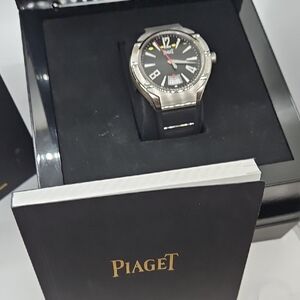 Piaget Polo FortyFive Men's Elegant Black and Silver Automatic Watch